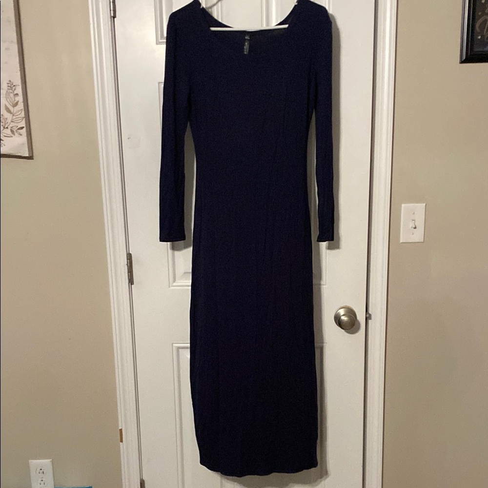 Maternity Navy Blue Long Sleeve Dress